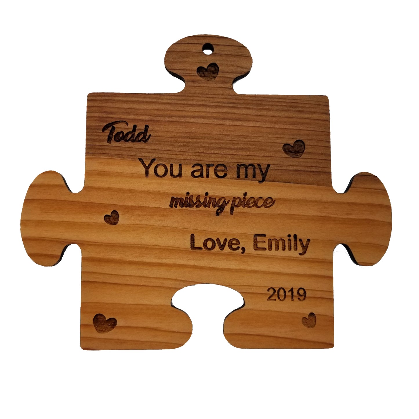 Valentines Day Gift Personalized Wood Puzzle Piece Anniversary Gift You Are My Missing Piece Couples Gift Engraved Home Decor Love