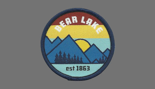 Idaho Utah Patch – ID UT Bear Lake Travel Patch – Souvenir Patch – Embellishment Applique – 2.25" Iron On Mountain Trees Sun