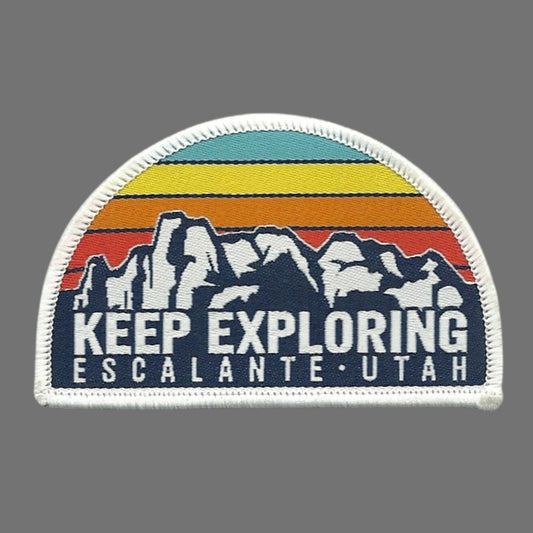 Utah Patch – UT Escalante Keep Exploring - Iron On Travel Patch – Souvenir Patch – Embellishment Applique – 3"