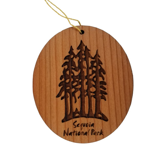 Sequoia National Park Ornament - Forest Trees Christmas - Handmade Wood Ornament - Travel Gift - Souvenir Multi Trees -15018SEQ