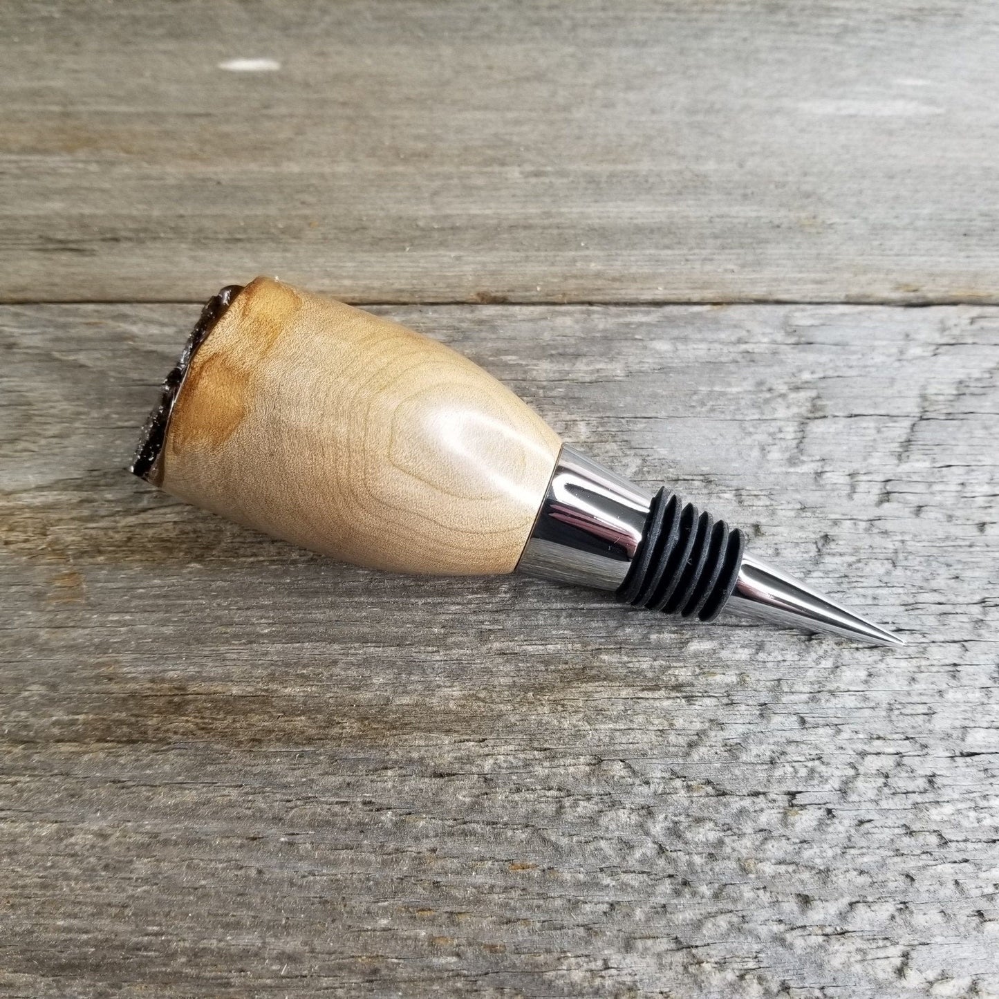 Maple Wine Stopper - Rustic Wood - Wedding Gift #312 Handmade Wood Gift