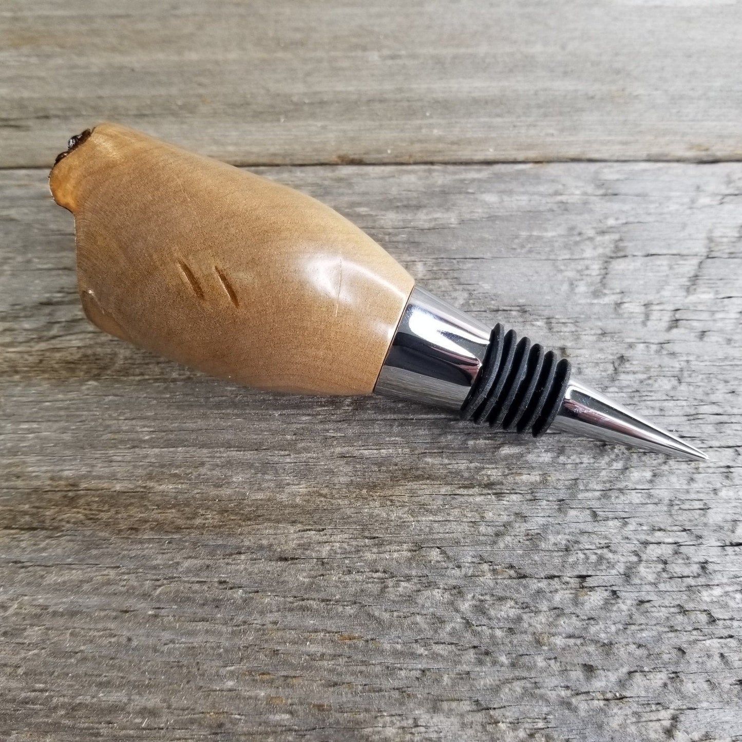 Maple Wine Stopper - Rustic Wood - Wedding Gift #312 Handmade Wood Gift