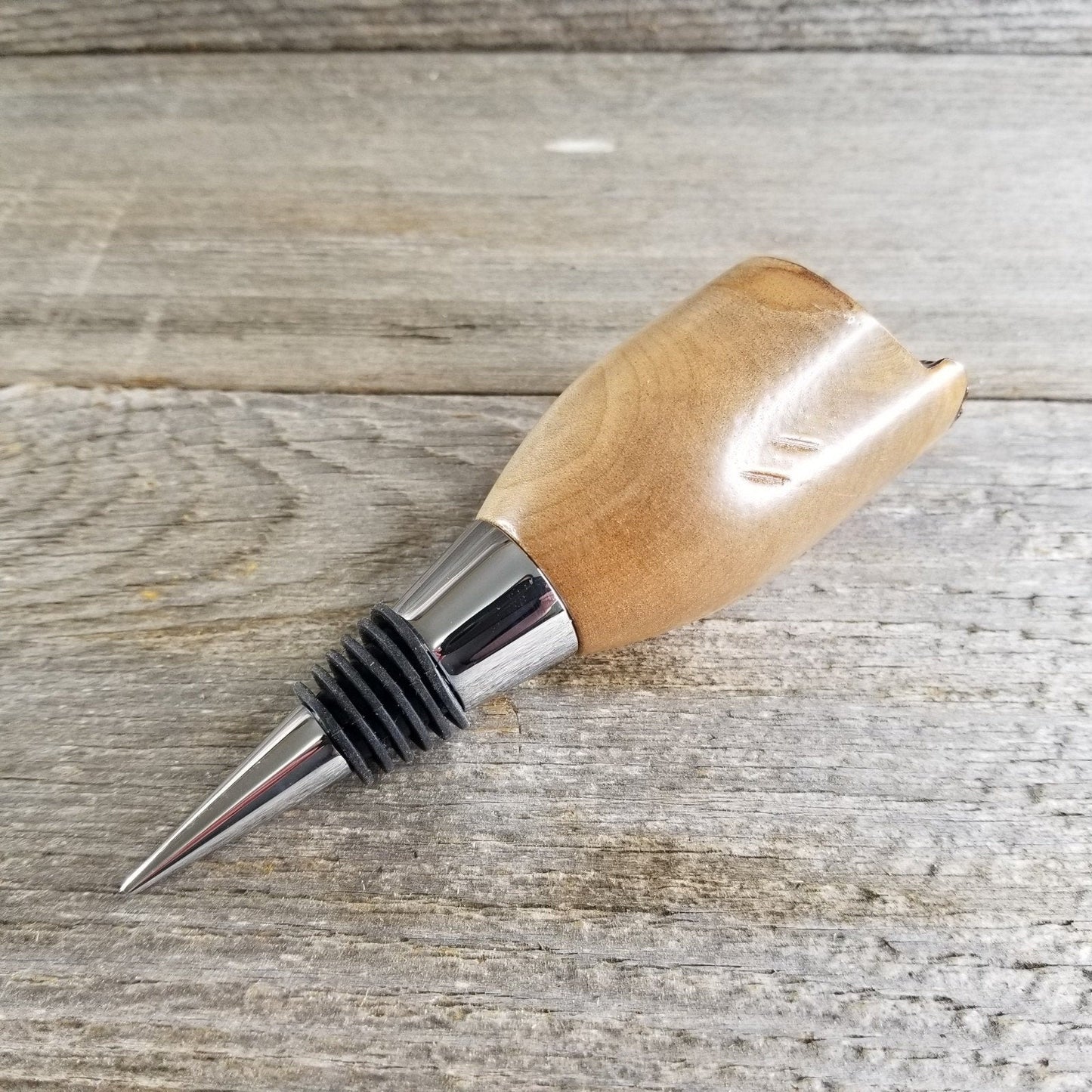 Maple Wine Stopper - Rustic Wood - Wedding Gift #312 Handmade Wood Gift