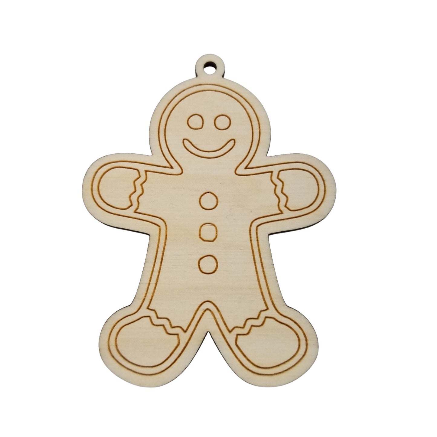 Color Your Own Ornament - Wood Art ONLY - Gingerbread Man Ornament DIY - Coloring Project - Craft Supply - Kids Craft Project