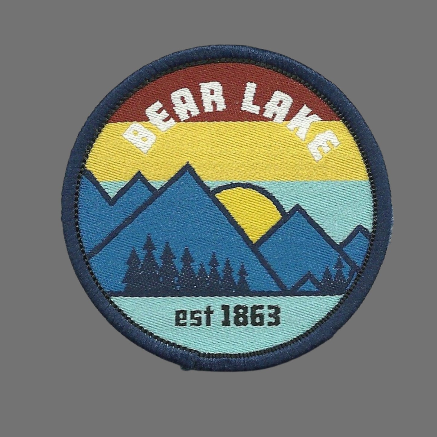 Idaho Utah Patch – ID UT Bear Lake Travel Patch – Souvenir Patch – Embellishment Applique – 2.25" Iron On Mountain Trees Sun