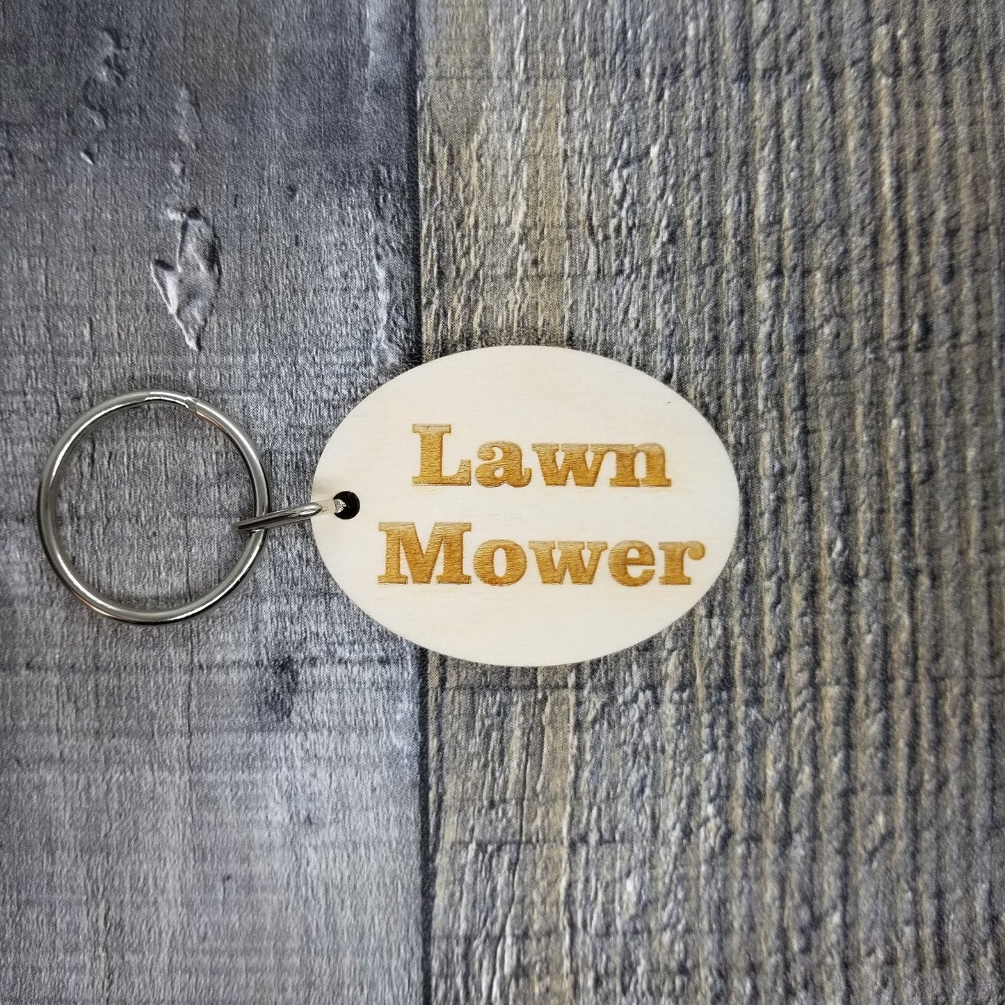 Lawn Mower Wood Keychain Key Ring Keychain Gift Key Tag Key Fob Key Marker - KC8131