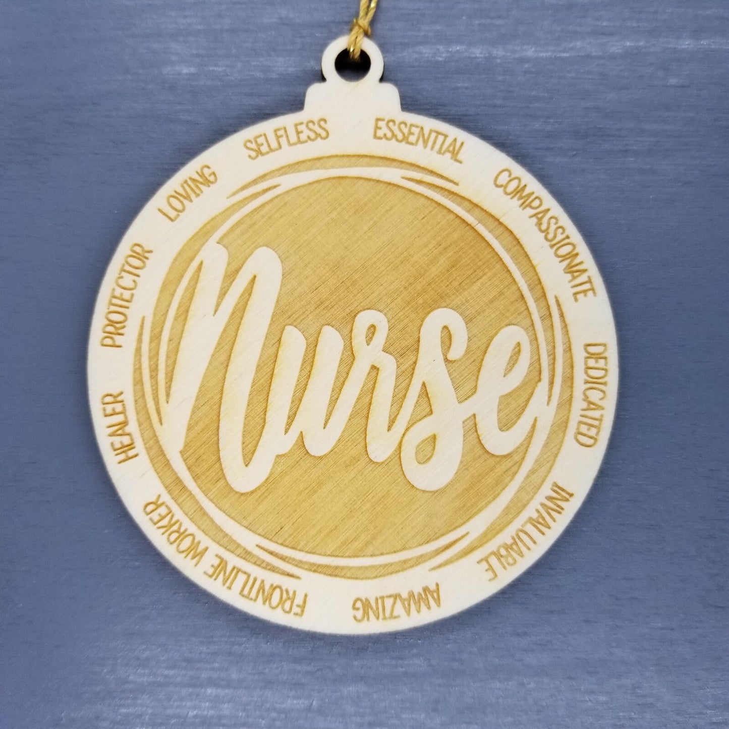 Nurse Christmas Ornament - Character Traits - Handmade Wood Ornament - Gift for Nurses - Nurse Gift - Essential Selfless Compassionate 3.5"