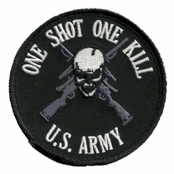United States Army Patch Iron On One Shot One Kill US Military Patch Country Pride Badge Emblem 3"