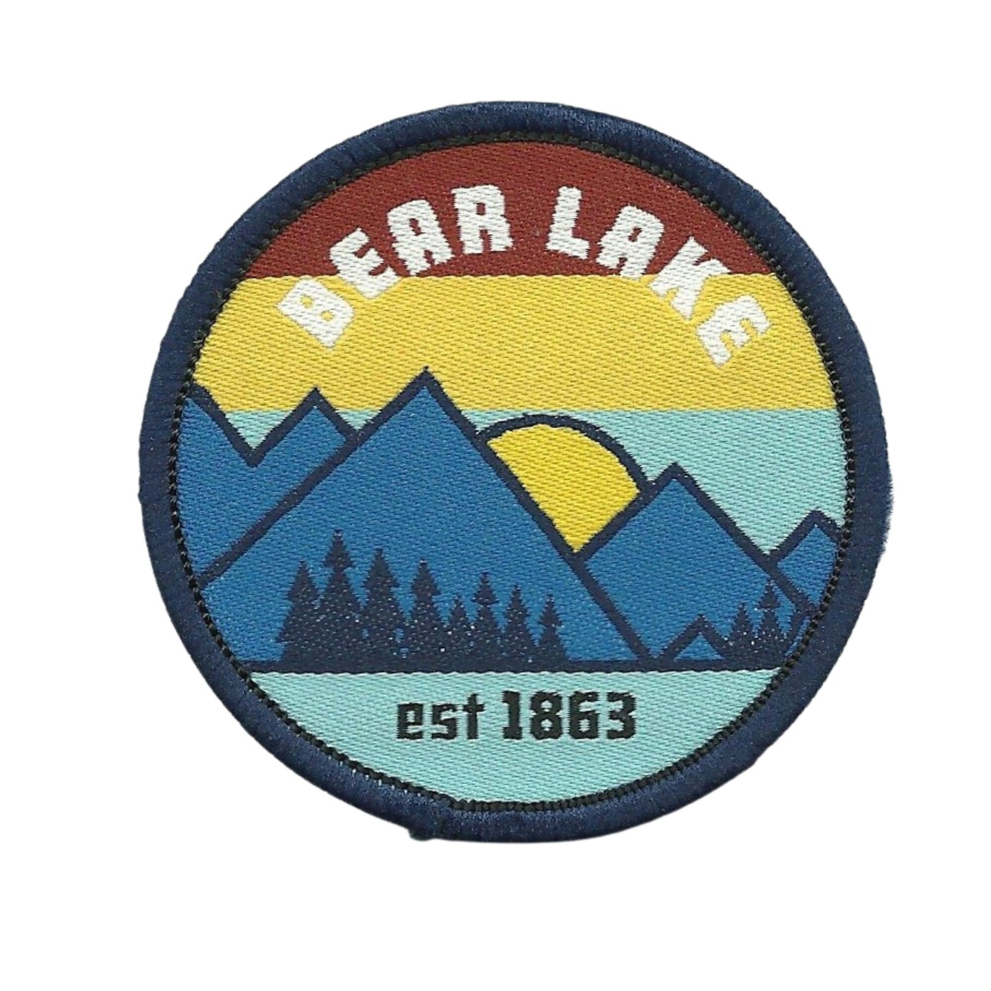 Idaho Utah Patch – ID UT Bear Lake Travel Patch – Souvenir Patch – Embellishment Applique – 2.25" Iron On Mountain Trees Sun