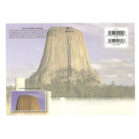 Devils Tower Postcard WY 5x7 Jumbo Large Wyoming - Great for Crafting - Decoupage - Scrapbooking Supply