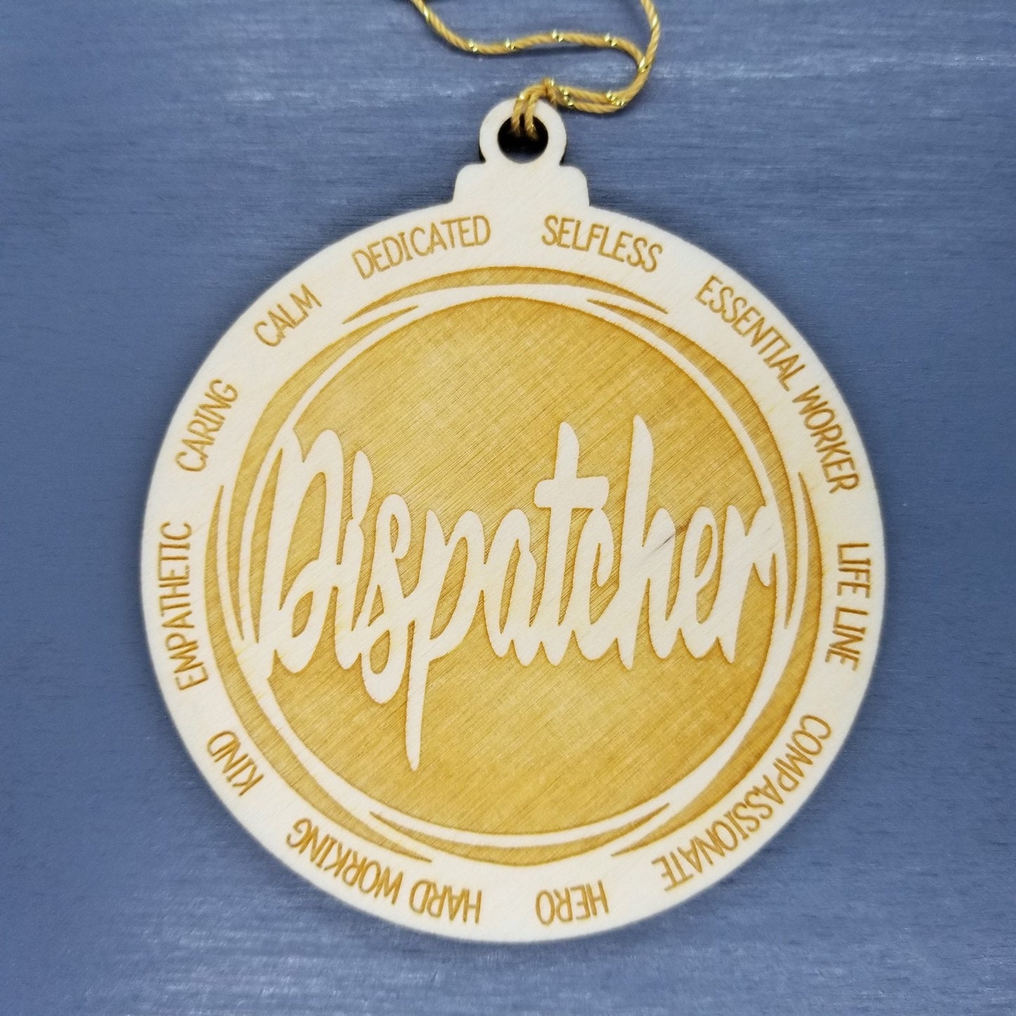 Dispatcher Christmas Ornament - Character Traits - Handmade Wood Ornament - Gift for Dispatchers Gift Role Dedicated Calm 3.5"