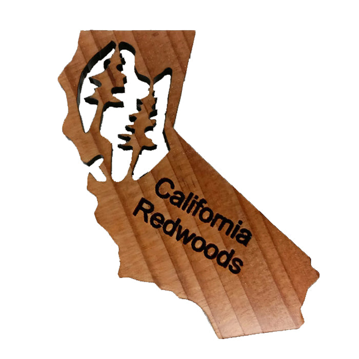 California Redwoods California State Shaped Redwood Refrigerator Magnet Made in USA - M 4003