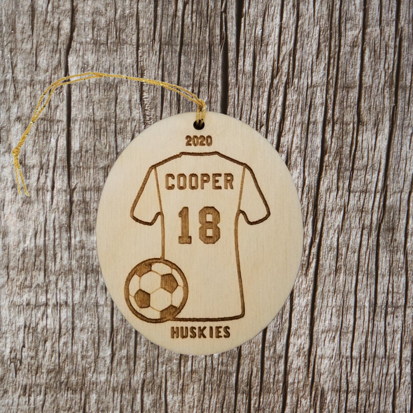 Soccer Jersey Personalized Ornament SVG DOWNLOAD FILE Laser Engraver Vector File, Soccer Ornament Christmas Ornament