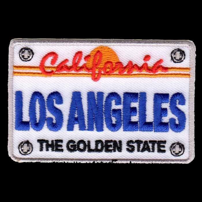 LOS ANGELES License Plate Souvenir Embroidered Iron On Patch - 4608