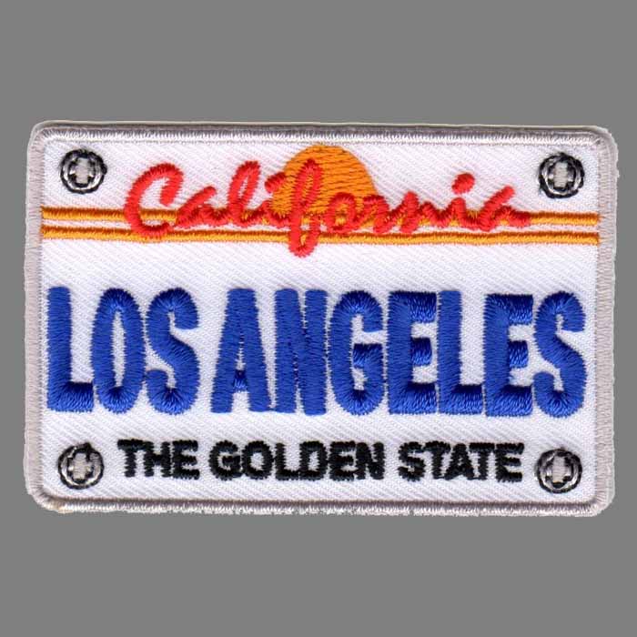 LOS ANGELES License Plate Souvenir Embroidered Iron On Patch - 4608