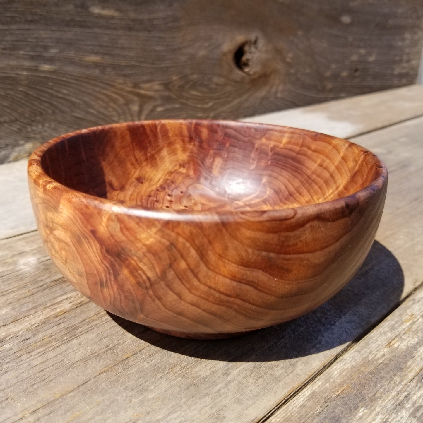 Wood Salad Bowl Redwood Bowl Handmade 5 Inch Beautiful Character #248 Unique