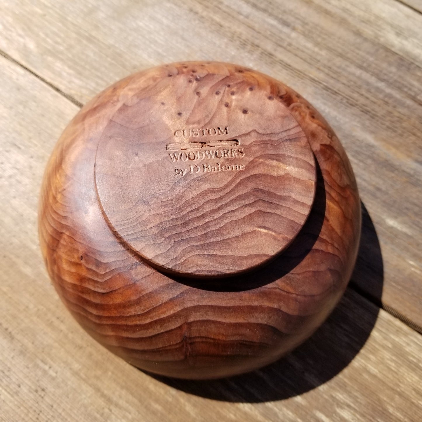 Wood Salad Bowl Redwood Bowl Handmade 5 Inch Beautiful Character #248 Unique