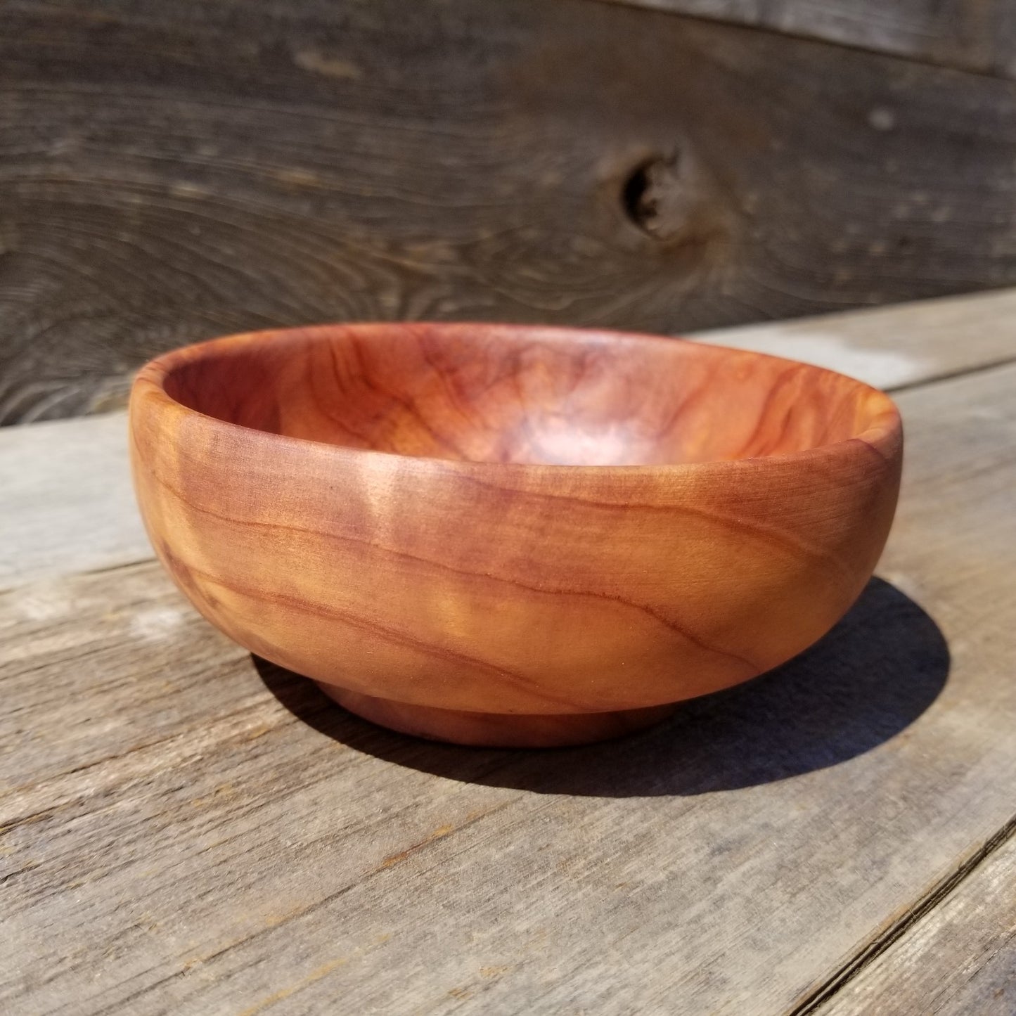 Wood Salad Bowl Redwood Handmade 5 Inch Anniversary Gift #250