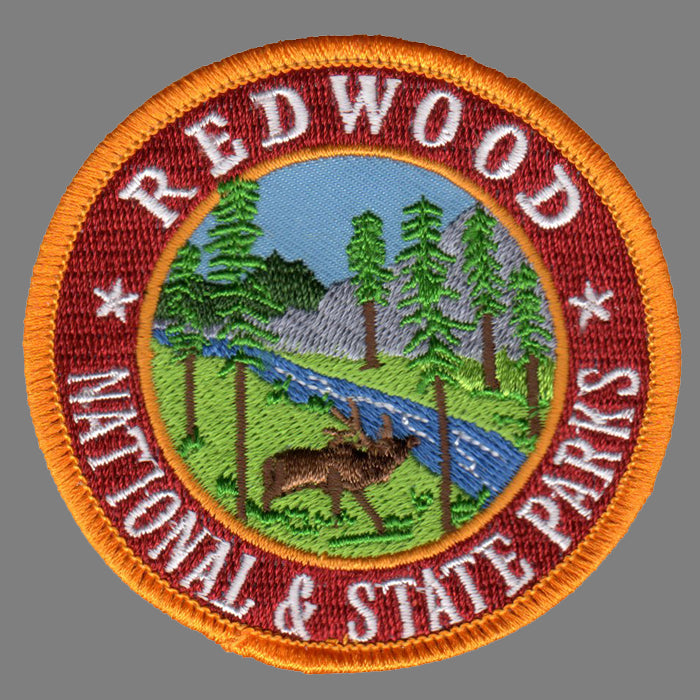 Redwood National and State Park Iron On Patch Souvenir Badge Emblem Applique Accessory