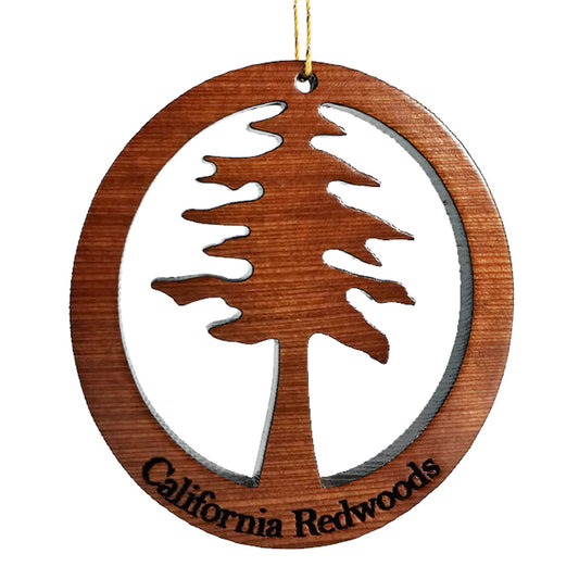 Redwood Tree Wood Christmas Ornament California Redwoods Handmade Wood Ornament - 1066L