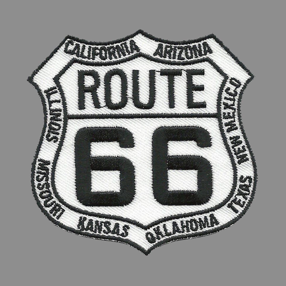 Route 66 With all Route State Names Iron On Patch Souvenir Emblem Badge Applique Accessory