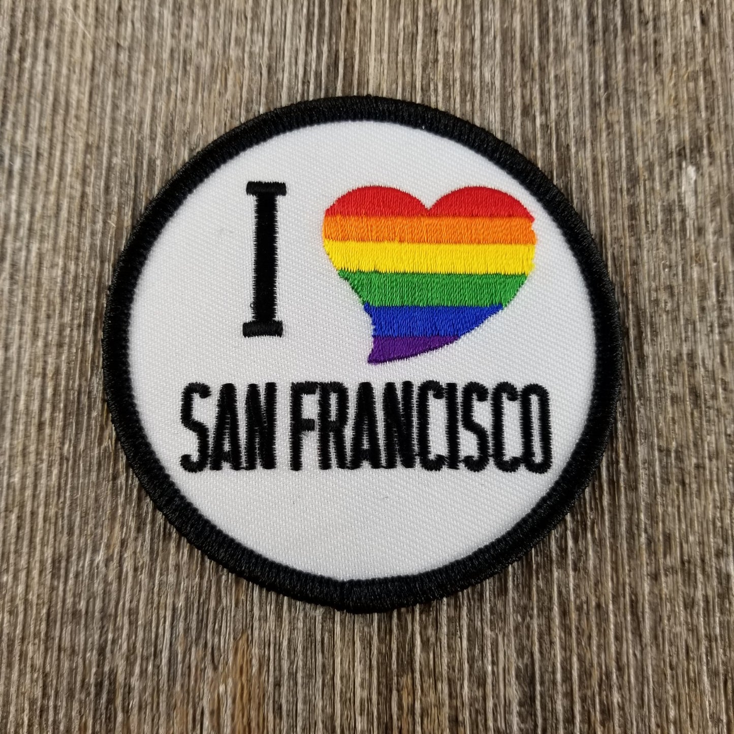 San Francisco Iron On Patch - I Love Heart SF - California Souvenir 2.5" SF-02-RB/2.5