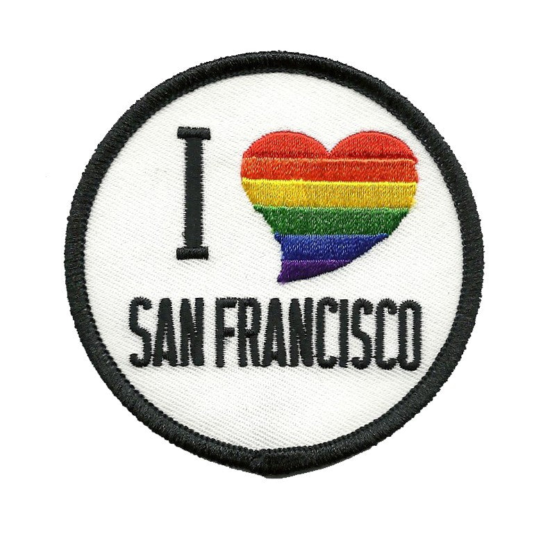 San Francisco Iron On Patch - I Love Heart SF - California Souvenir 2.5" SF-02-RB/2.5
