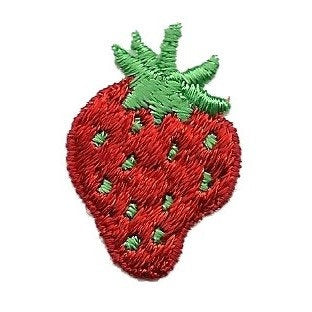 Strawberry Iron On Patch – 1.25″ Craft Patch - Strawberry Embellishment Strawberry Applique