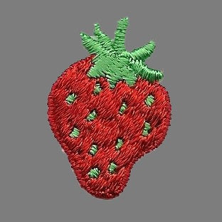 Strawberry Iron On Patch – 1.25″ Craft Patch - Strawberry Embellishment Strawberry Applique