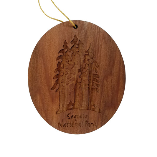 Sequoia National Park Ornament - Forest Trees Christmas - Handmade Wood Ornament - Travel Gift - Souvenir Multi Trees -15018SEQ