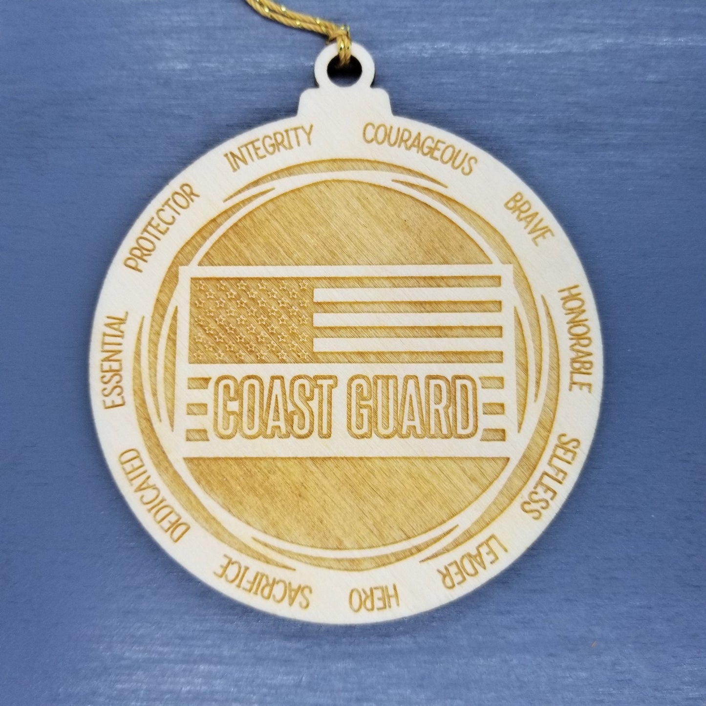 Coast Guard Christmas Ornament - Character Traits - Handmade Wood Ornament - Gift for Coast Guard Members - United States Military Ornament