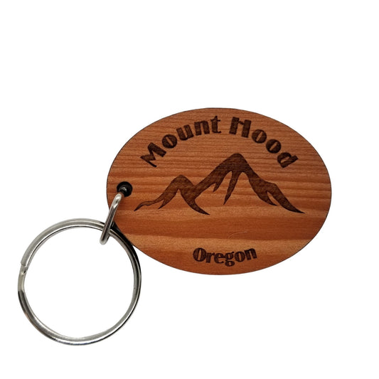 Mount Hood OR Keychain Mountains Wood Souvenir - KC8059