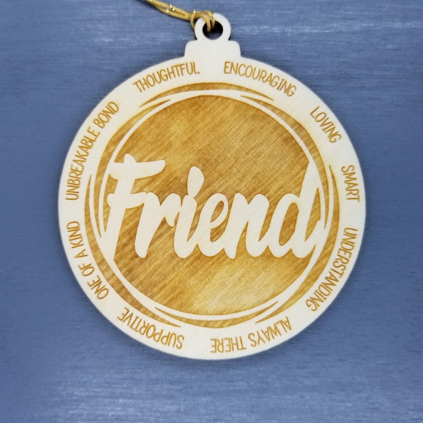 Friend Christmas Ornament - Character Traits - Handmade Wood Ornament - Gift for Friends - Friend Gift - Thoughtful Encouraging Smart