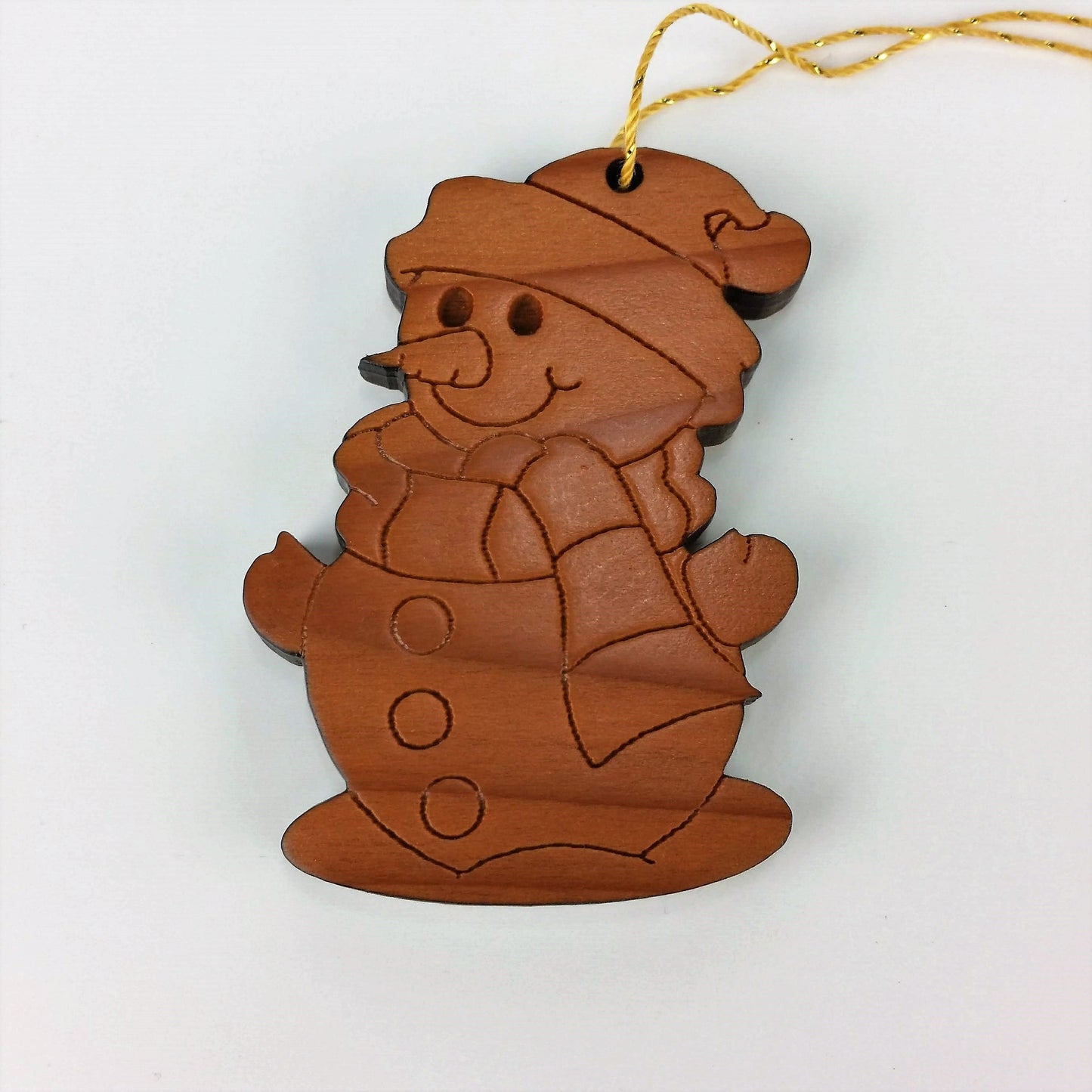 Snowman Christmas Ornament Wood Ornament Made in USA - 1060L