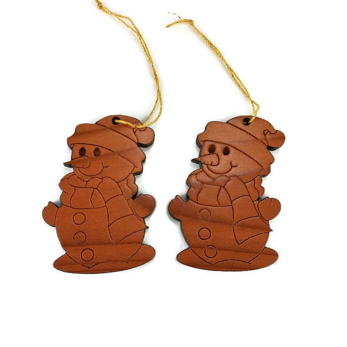 Snowman Christmas Ornament Wood Ornament Made in USA - 1060L