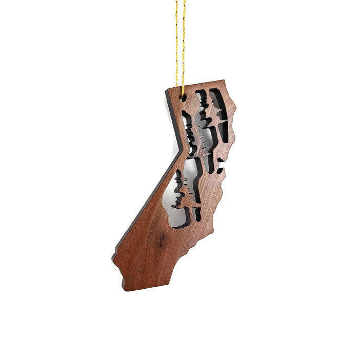 Yosemite National Park California State Shape Souvenir Christmas Ornament Wood Ornament Made in USA - 1070YNP