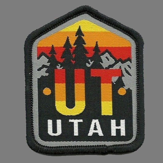 Utah Patch – UT Travel Patch – Souvenir Patch – Embellishment Applique – 2.25" Iron On Trees Mountains