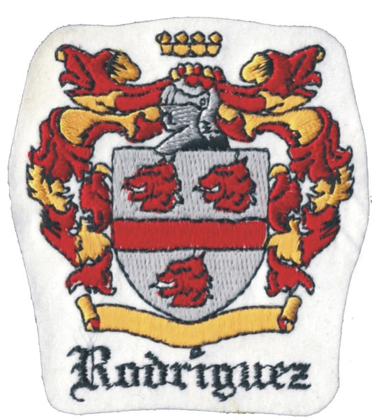 Rodriguez Coat of Arms or Family Crest embroidered patch