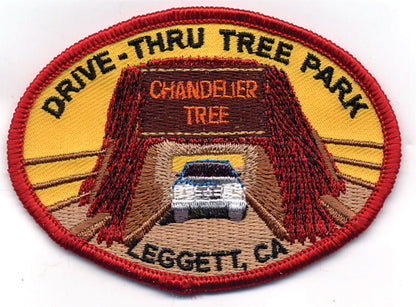 Drive Thru Tree Patch Oval Red Border 0-0851