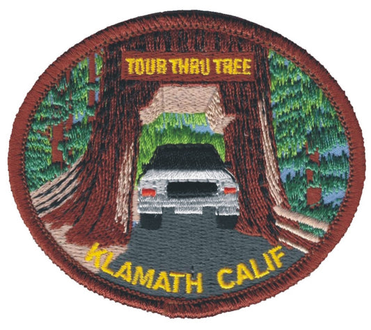 KLAMATH TOUR THRU TREE souvenir embroidered patch