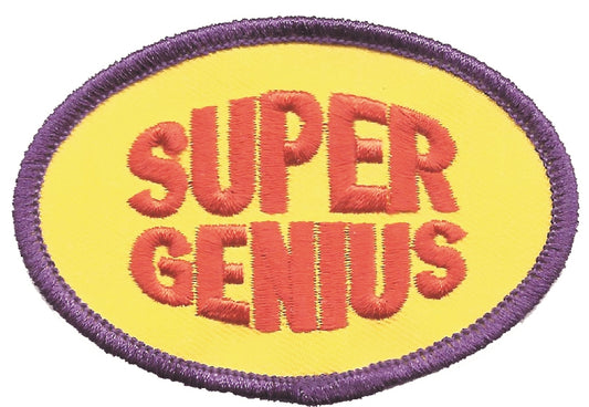 SUPER GENIUS embroidered patch.