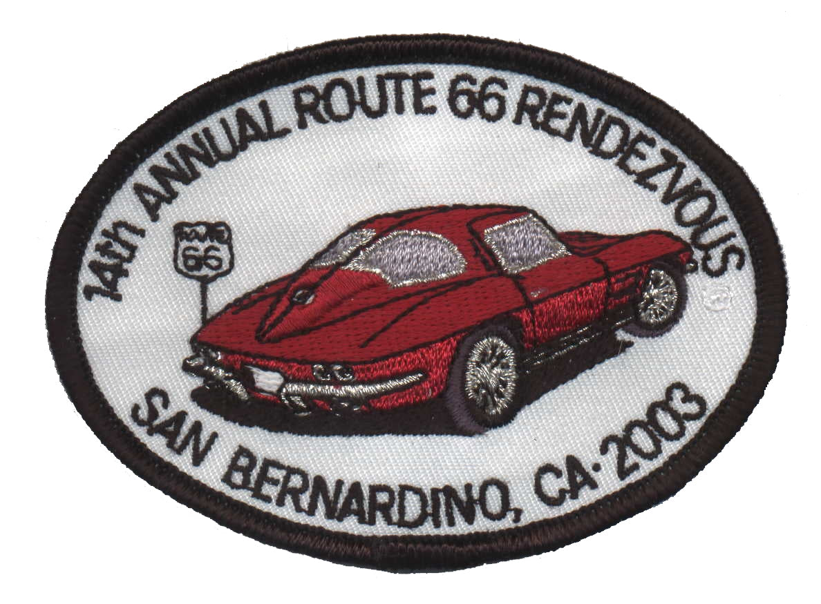 14tTH ANNUAL ROUTE 66 RENDEZVOUS - SAN BERNARDINO souvenir patch - Corvette