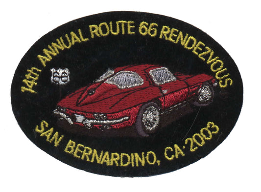 14TH ANNUAL ROUTE 66 RENDEZVOUS - SAN BERNARDINO souvenir patch - Corvette