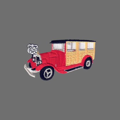 1928 Ford Woodie Route 66 Patch - 0066-0002