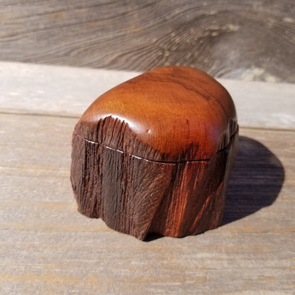 Wood Ring Box Redwood Rustic Handmade California #538 Storage Live Edge Mini Birthday Gift Christmas Gift Mother's Day Gift