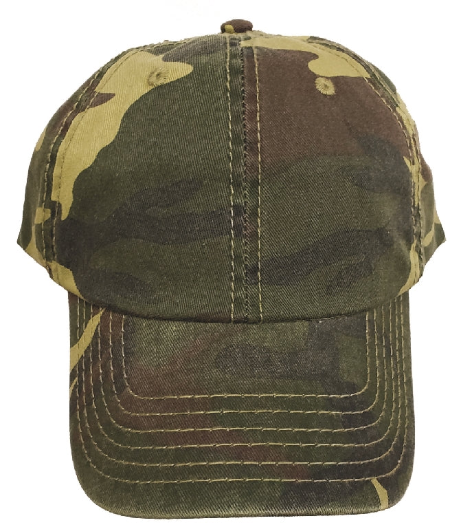 low profile cotton camo cap.