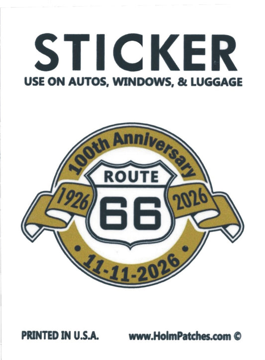 ROUTE 66 100th Anniversary sticker.