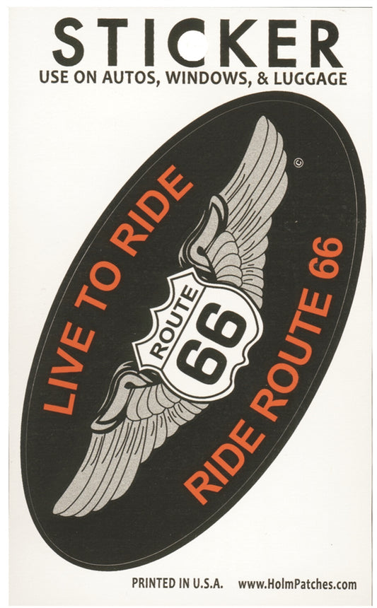 LIVE TO RIDE, RIDE ROUTE 66 souvenir sticker