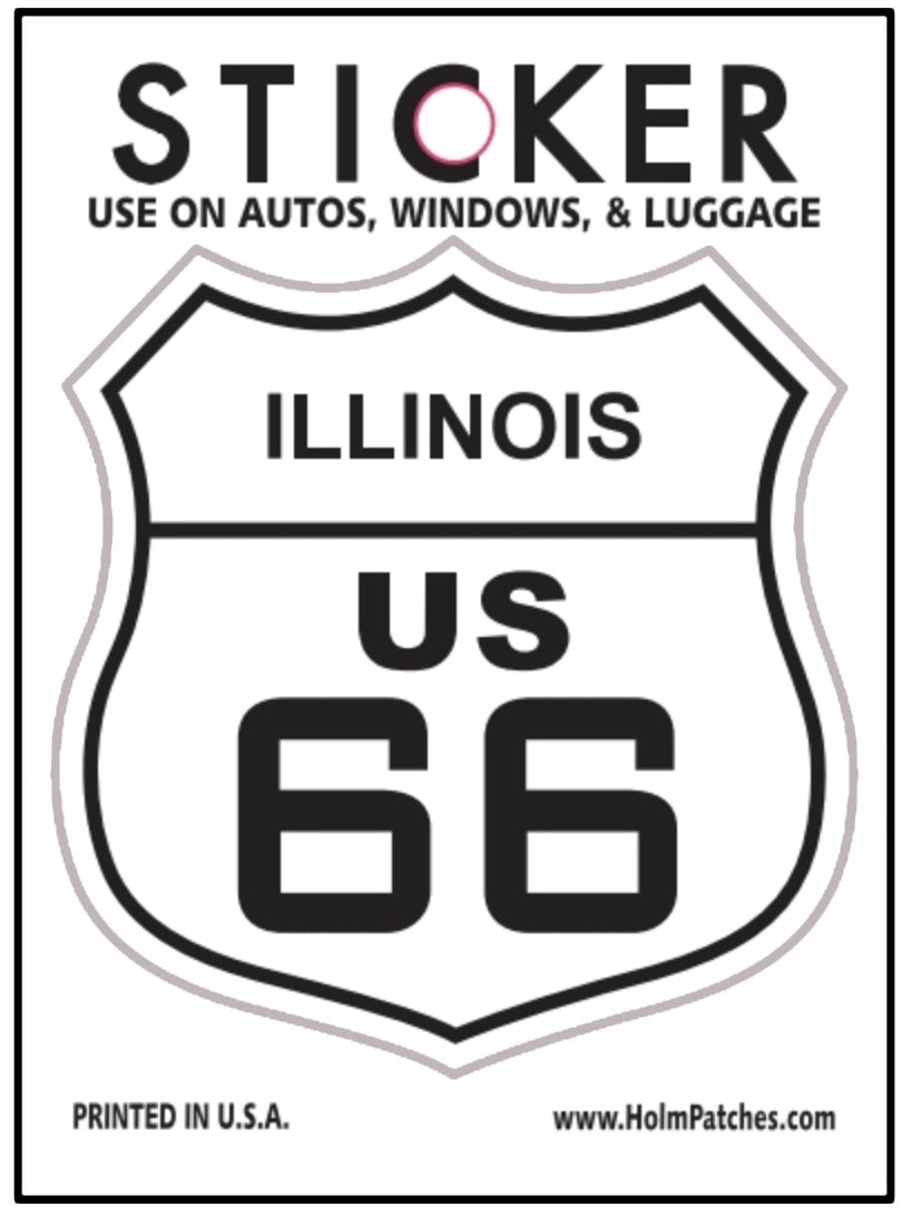 ILLINOIS US 66 sticker, route 66