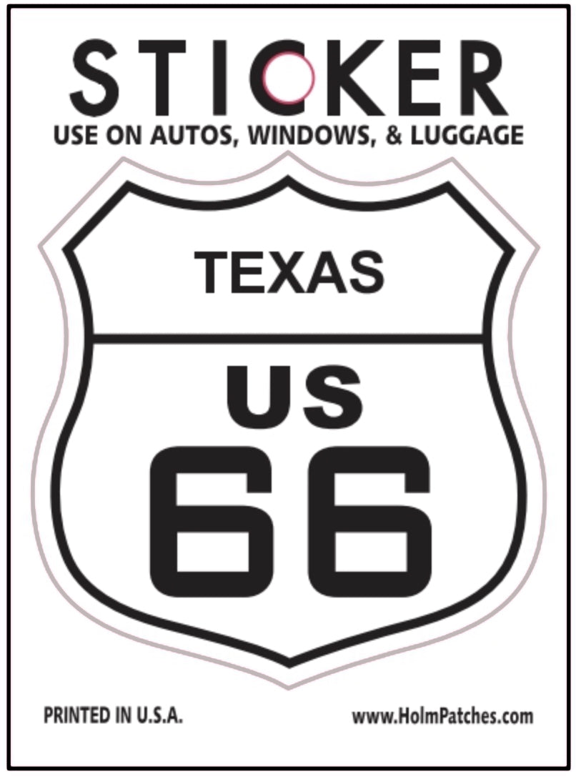 TEXAS US 66 sticker, route 66